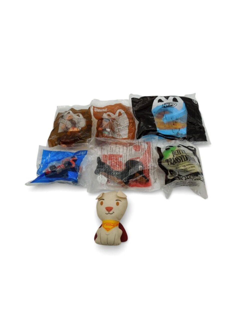 McDonalds Happy Meal Toy Lot Sealed Mario Scooby Superman Nerf Pets Plush